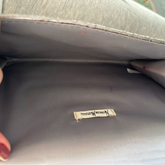 Neiman Marcus Metallic Snakeskin Embossed Clutch Wristlet - Picture 6 of 6